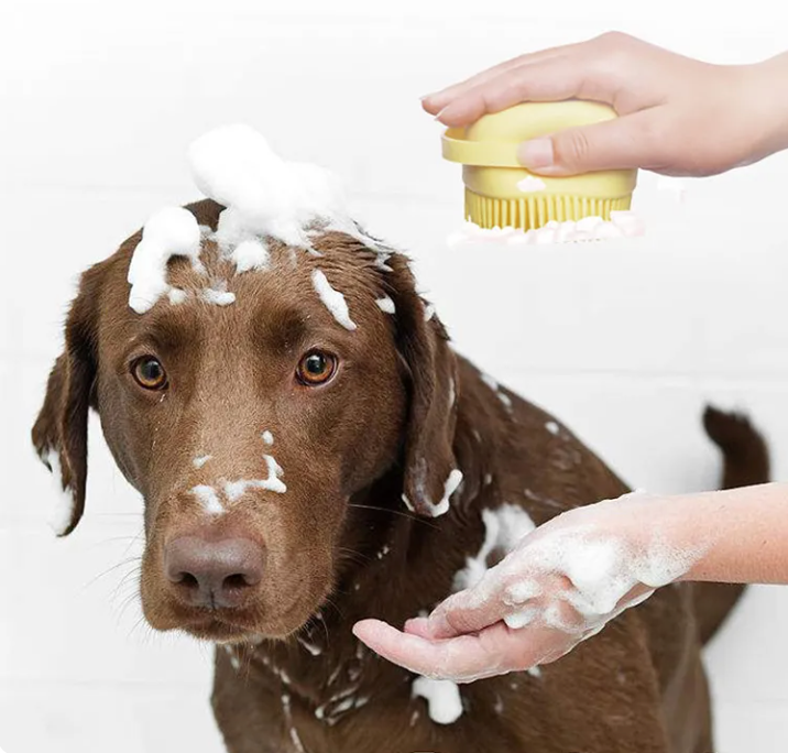 Pet Bath Brush | SPA Soft Silicone | Shampoo Dispenser